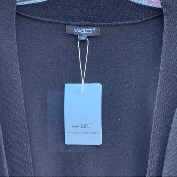 AAMILIFE Women's 3/4 Sleeve Cropped Cardigans Sweaters Jackets Open Front Short - Picture 3 of 4